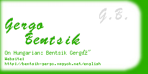 gergo bentsik business card